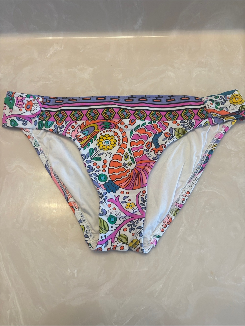 Trina Turk Multicolor Paisley Bikini Bottom size 10